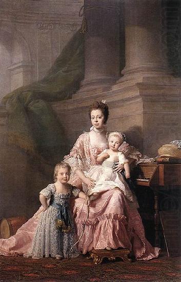 Allan Ramsay Charlotte of Mecklenburg-Strelitz with two of her children china oil painting image